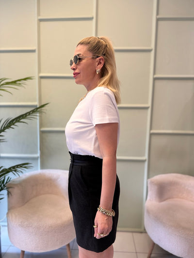 Füme kemer detaylı şort