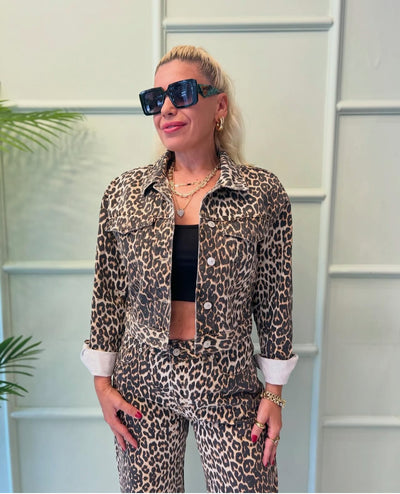Leopar jeans pantolon
