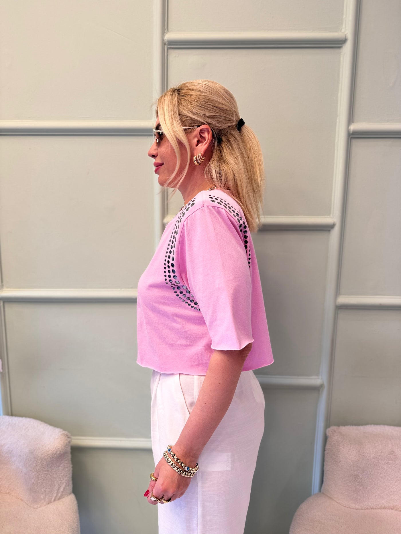 Pembe crop tshirt