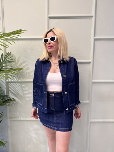 Lacivert jeans ceket
